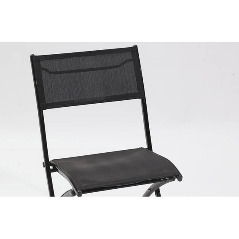 Chaise salon de jardin pliante en aluminium noir DCB Garden