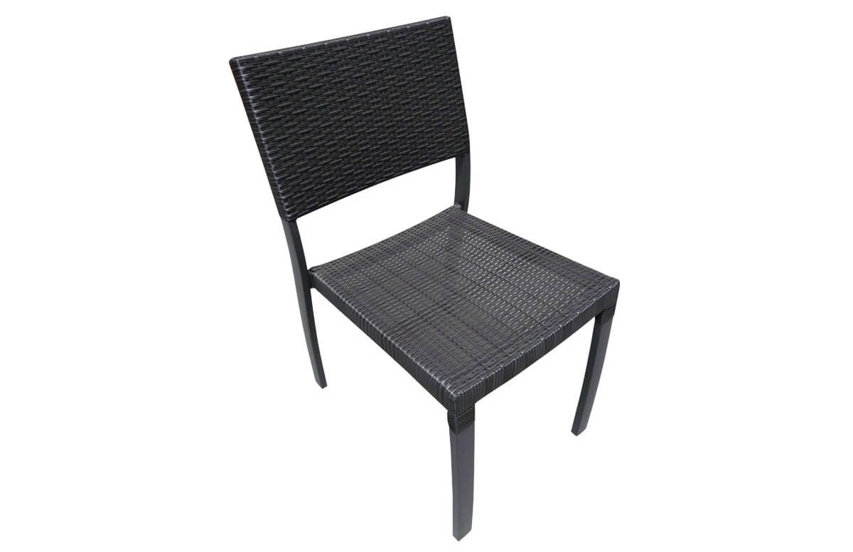 Chaise aluminium et résine tressée gris anthracite