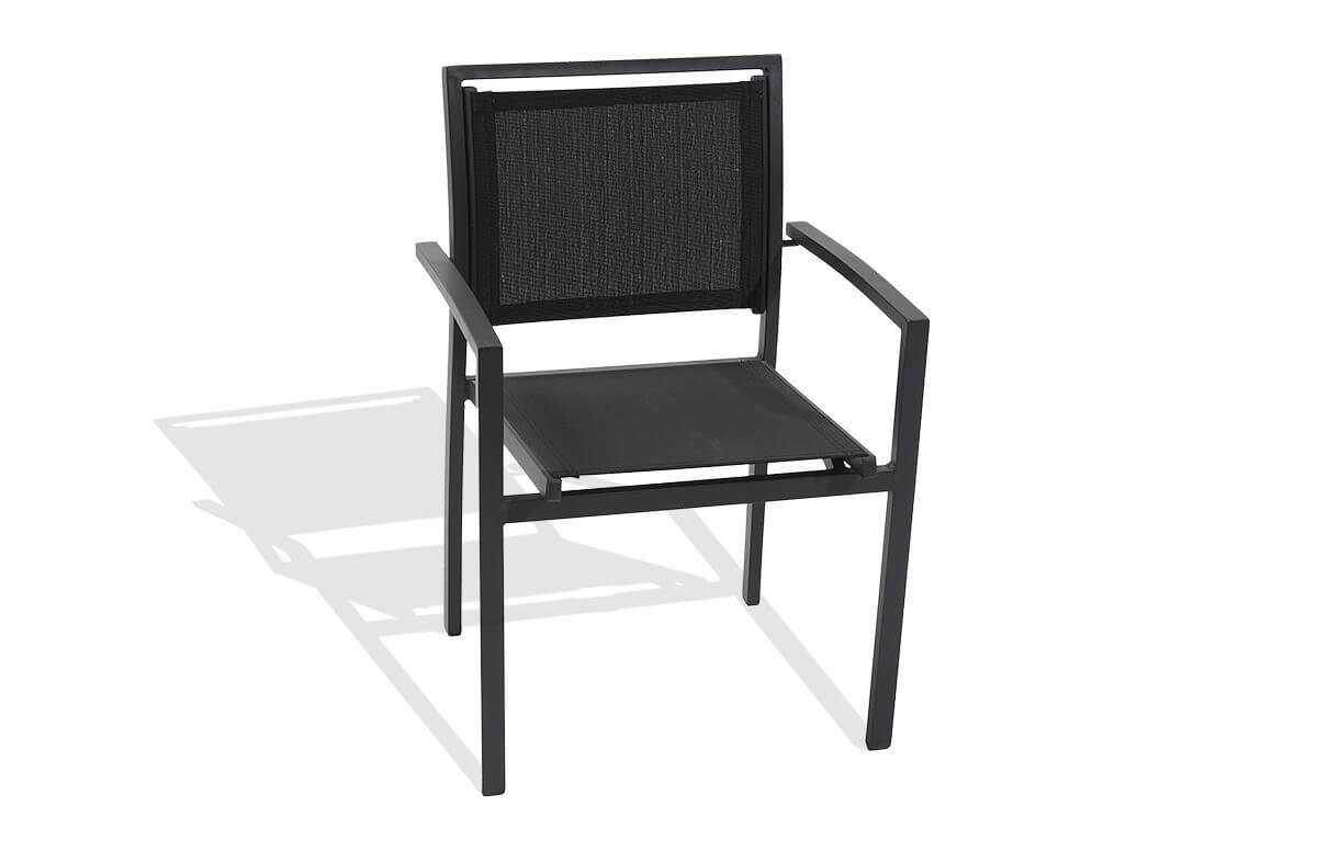 Fauteuil salon de jardin en aluminium DCB Garden noir