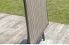 Table aluminium et bois composite clair
