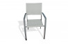 Fauteuil en aluminium et résine tressée gris ivoire