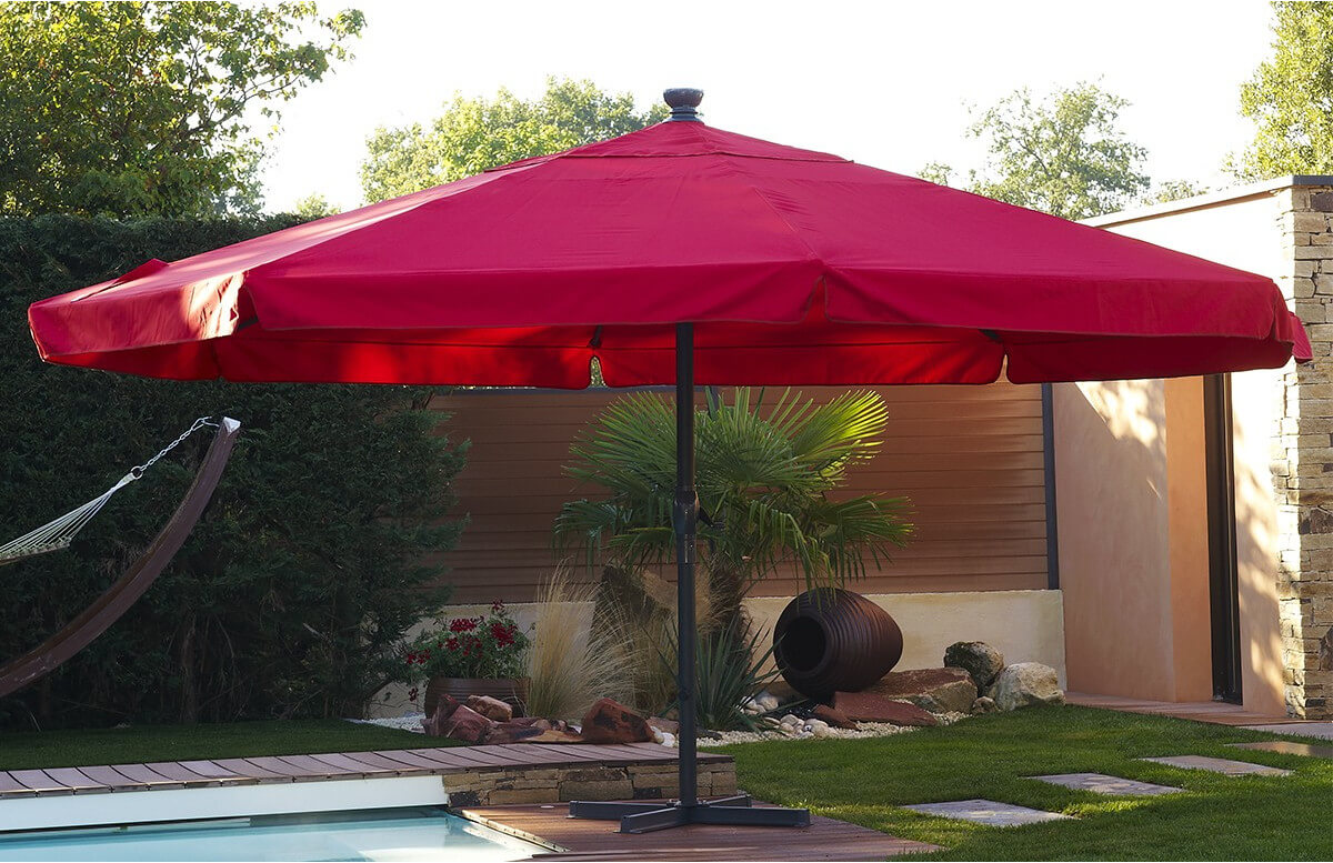 Parasol rond 5M rouge