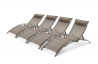 Lot de 4 Bains de soleil café