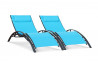 Lot de 2 bains de soleil turquoise