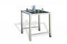 Table bar en aluminium et plateau verre