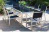 Table de jardin en aluminium et verre