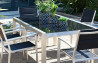 Table de jardin en aluminium et verre