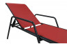 Bain de soleil en textilène corail et aluminium noir