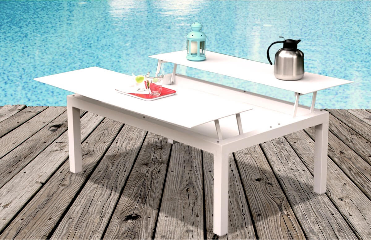 Table basse de jardin 120 x 80 cm