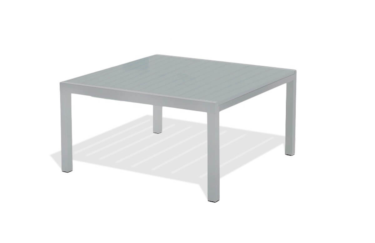 Table carrée en aluminium gris galet