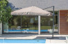 Parasol de jardin déporté inclinable 3x3 DCB Garden P-04-TAUPE