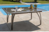 Table de jardin extensible rallonge papillon aluminium et plateau en verre pour 8 personnes DCB Garden