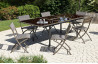 Table de jardin extensible rallonge papillon aluminium et plateau en verre pour 8 personnes DCB Garden