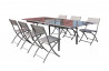 Table de jardin extensible rallonge papillon aluminium et plateau en verre pour 8 personnes DCB Garden