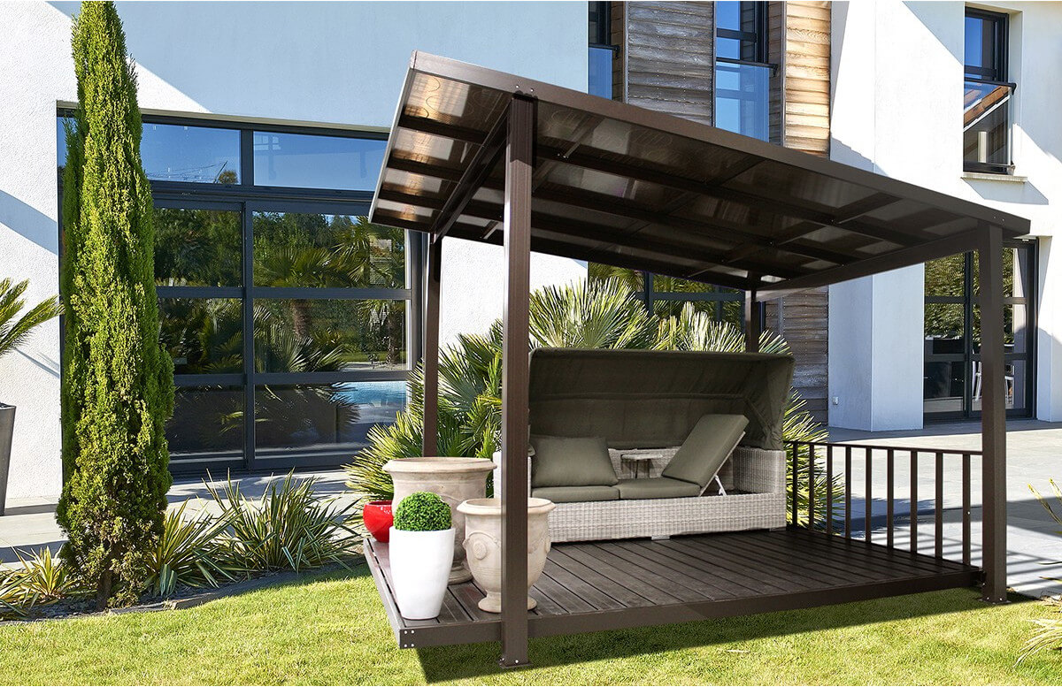 Pergola TERRASSE COUVERTE taupe