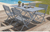 Table pliante en aluminium gris galet