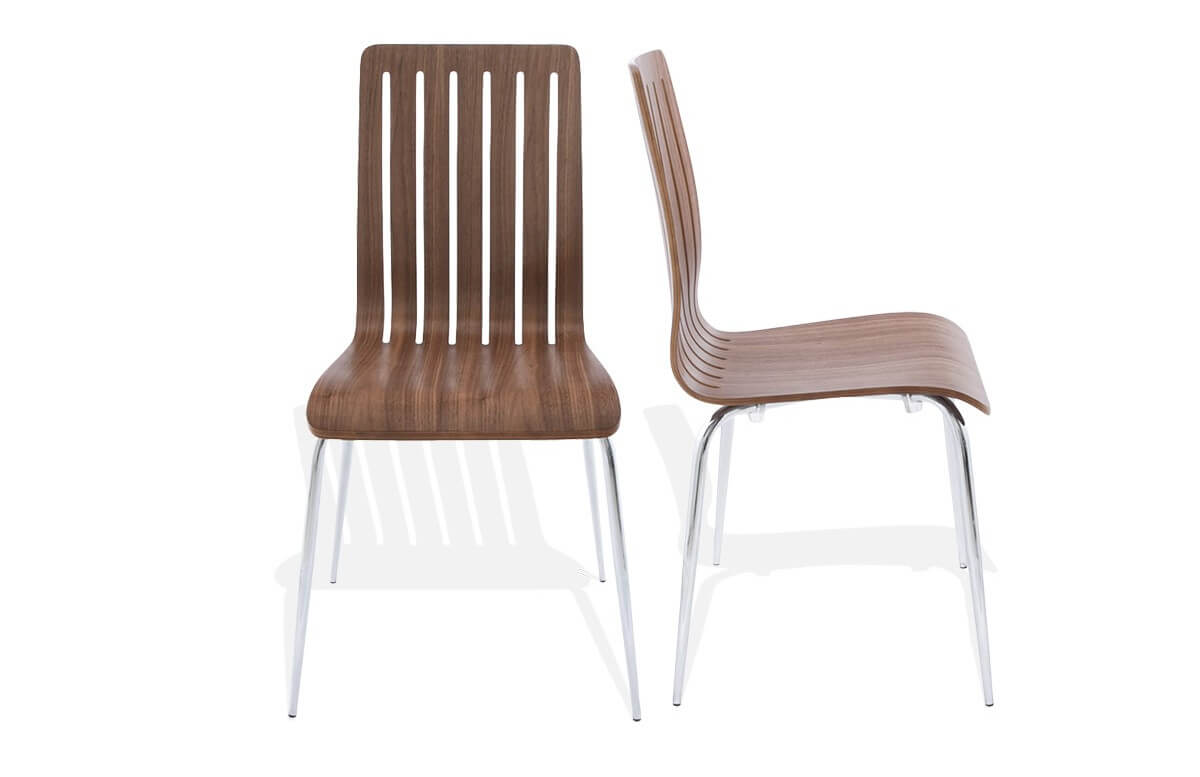 Chaise moderne en bois couleur noyer