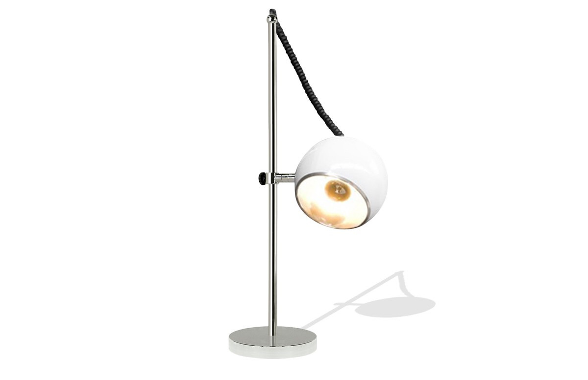 Lampadaire design globe blanc