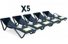 Lot de 5 Bains de soleil aluminium et résine tréssée noire