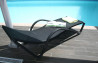 Lot de 5 Bains de soleil aluminium et résine tréssée noire