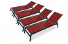 Lot de 4 bains de soleil corail