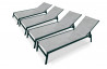 Lot de 4 bains de soleil gris multi-positions