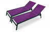 Lot de 2 bains de soleil prune