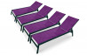 Lot de 4 bains de soleil prune