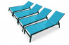 Lot de 4 bains de soleil turquoises