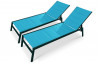 Lot de 2 bains de soleil turquoise