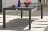 Ensemble table aluminium et duranite noir et 6 fauteuils assortis