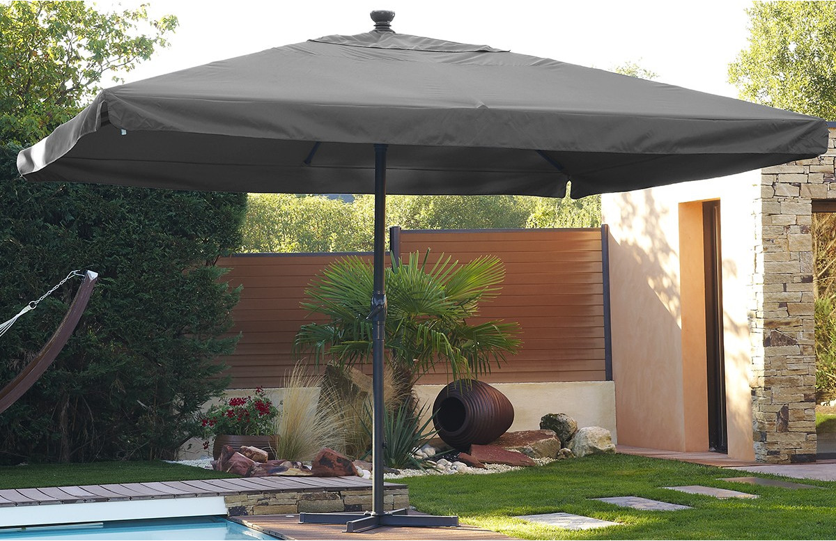 Parasol aluminium 4x4 m gris