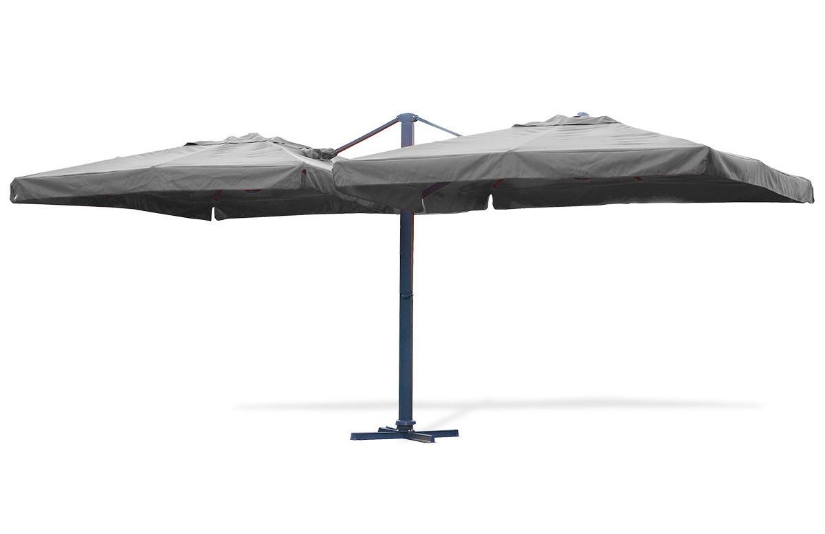 Parasol en aluminium gris