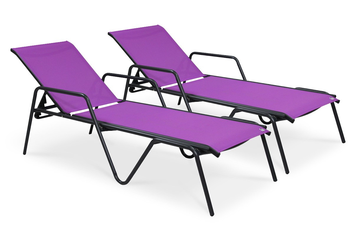 Lot de 2 Bains de soleil prune