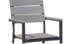 Fauteuil aluminium gris anthracite et bois composite