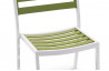 Chaise fixe verte et blanche