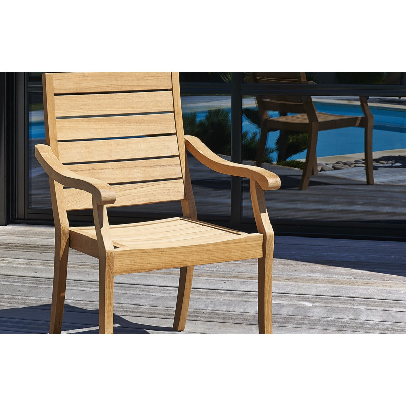 Fauteuil de Jardin en bois de Teck  Le Rêve Chez Vous