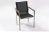 Fauteuil en Teck et textilène noir