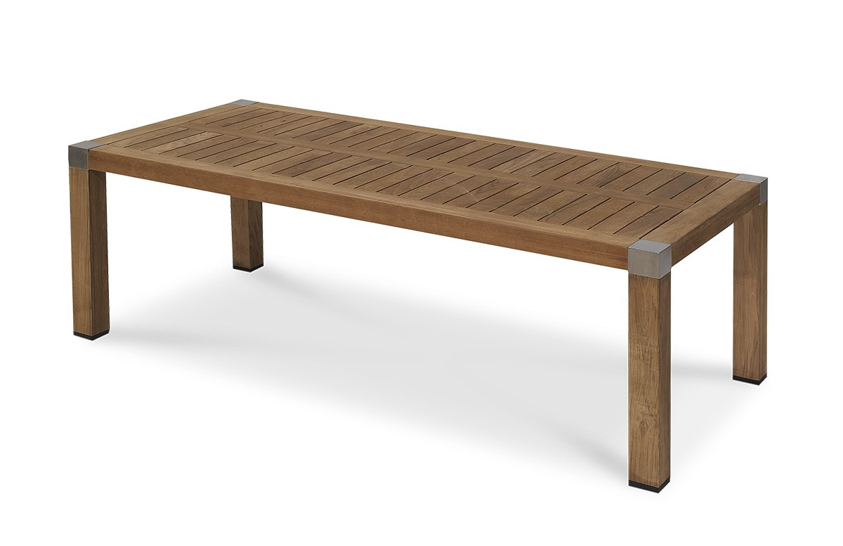 Table en TECK et aluminium 220 x 100 cm