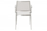 Chaise design blanche en inox et similicuir