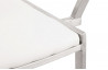 Chaise design blanche en inox et similicuir