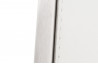 Chaise design blanche en inox et similicuir