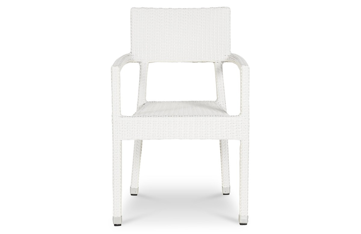 Fauteuil blanc en résine tressée