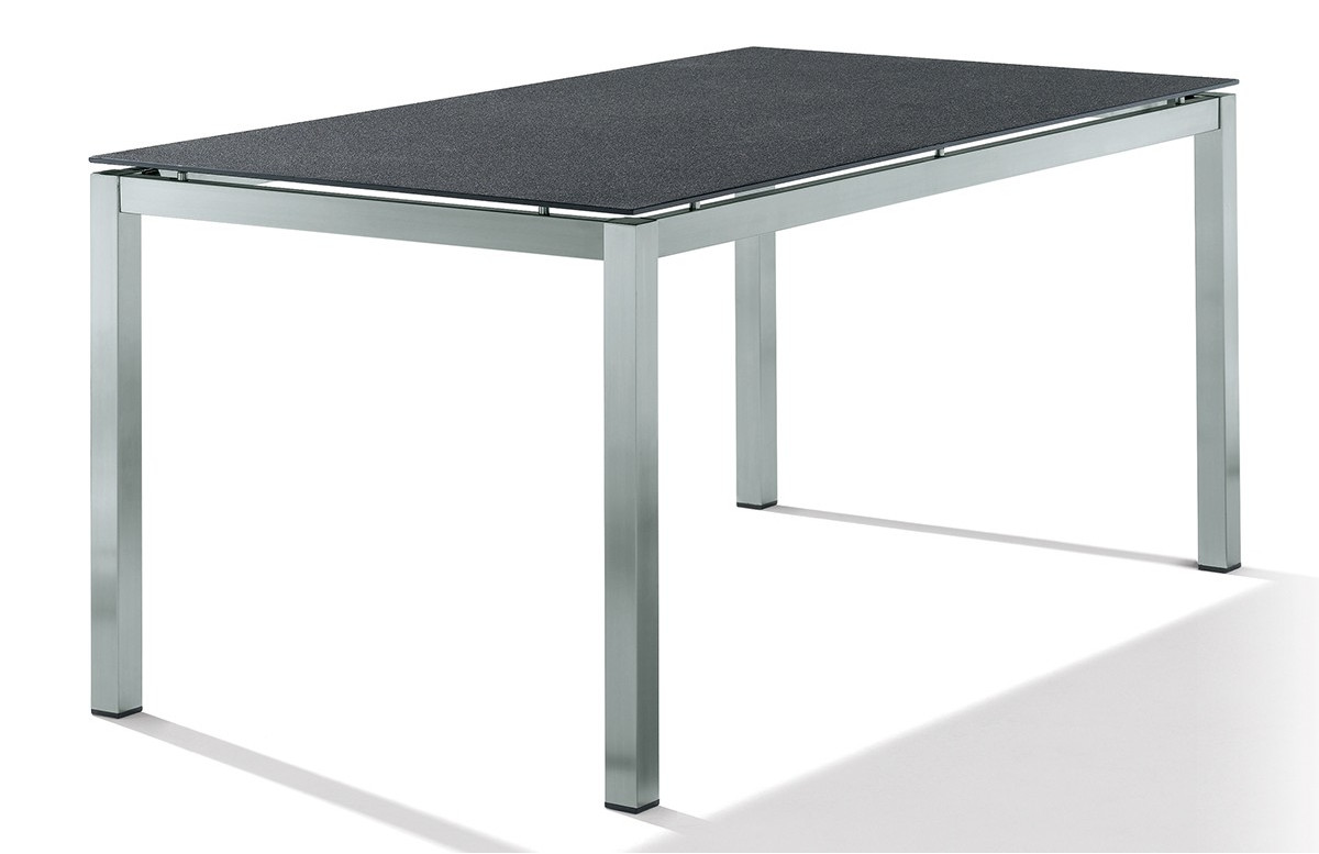 Table Superstone gris foncé 160x90 cm avec pieds carrés