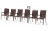Table Puroplan et 6 fauteuils mocca