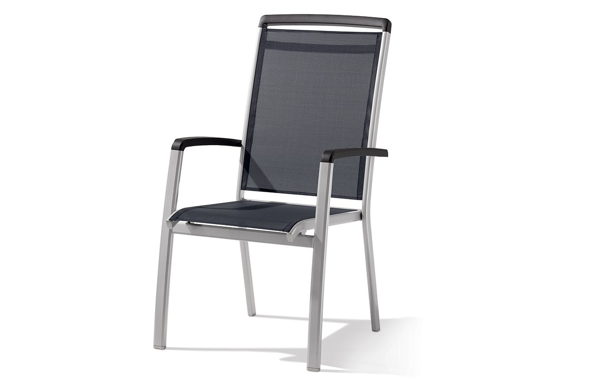 Fauteuil empilable graphite & gris