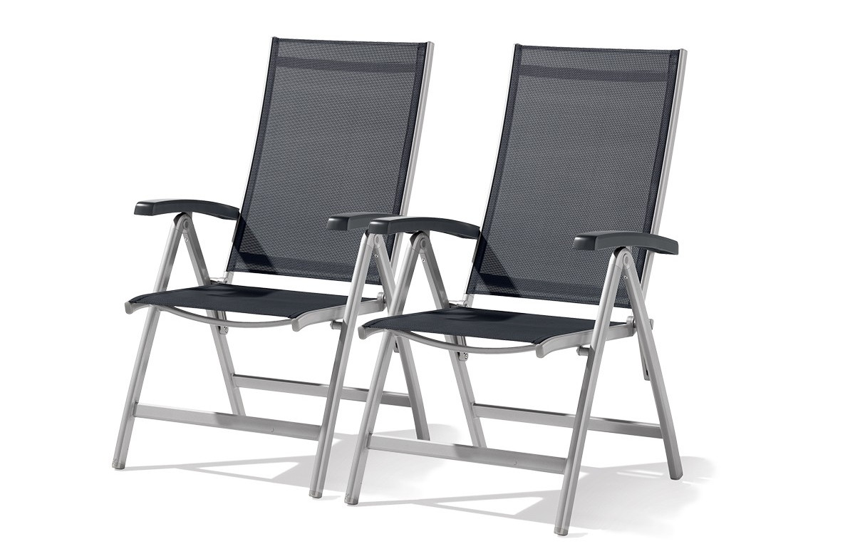 Lot de 2 Fauteuils multi-position pliables gris