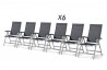 Lot de 6 Fauteuils multi-position pliables gris