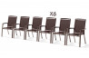 Lot de 6 Fauteuils empilables marron mocca