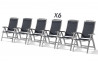 Lot de 6 fauteuils multi-positions graphite et gris